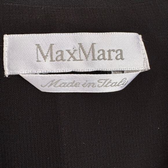 MAXMARA Italian Wrap Dress Black V Neckline US 6 collar neck Classic Jackie O - Picture 5 of 14